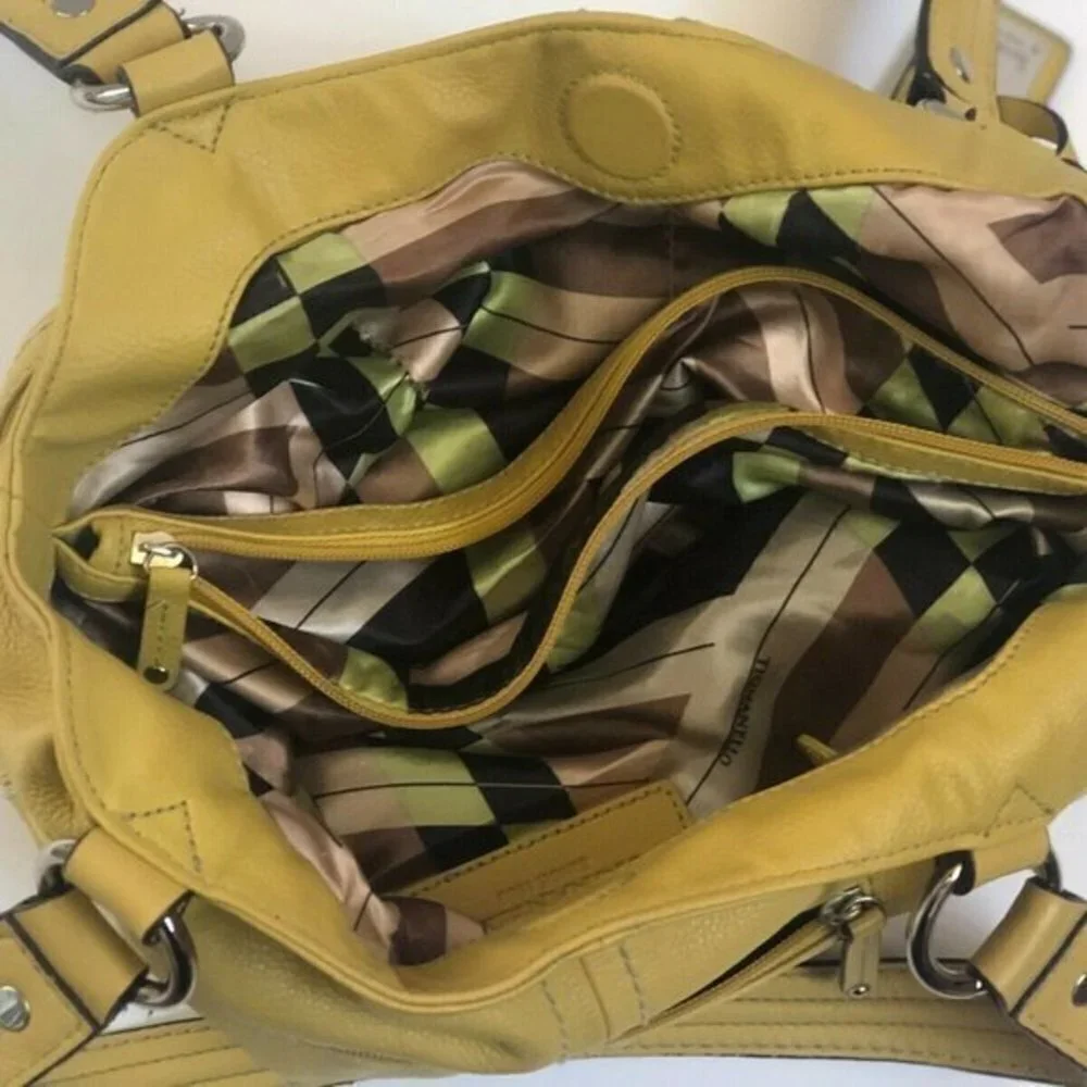 Tignanello Handbag Genuine Leather yellow Satchel